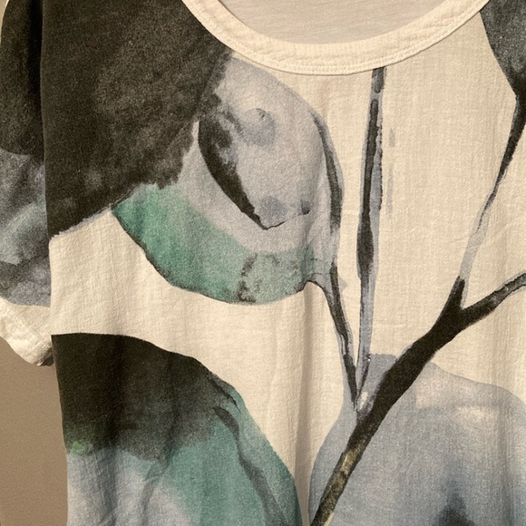 Sandwich White and Blue Boxy Oversized Relaxed Short Sleeve Tee - Picture 3 of 8